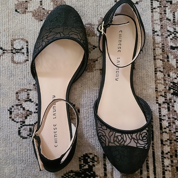 Chinese Laundry Shoes - Black Chinese Laundry Lace Flats